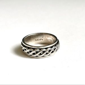 Silver Ring 925 Spinner Celtic Braid Size 9.5 Fidget